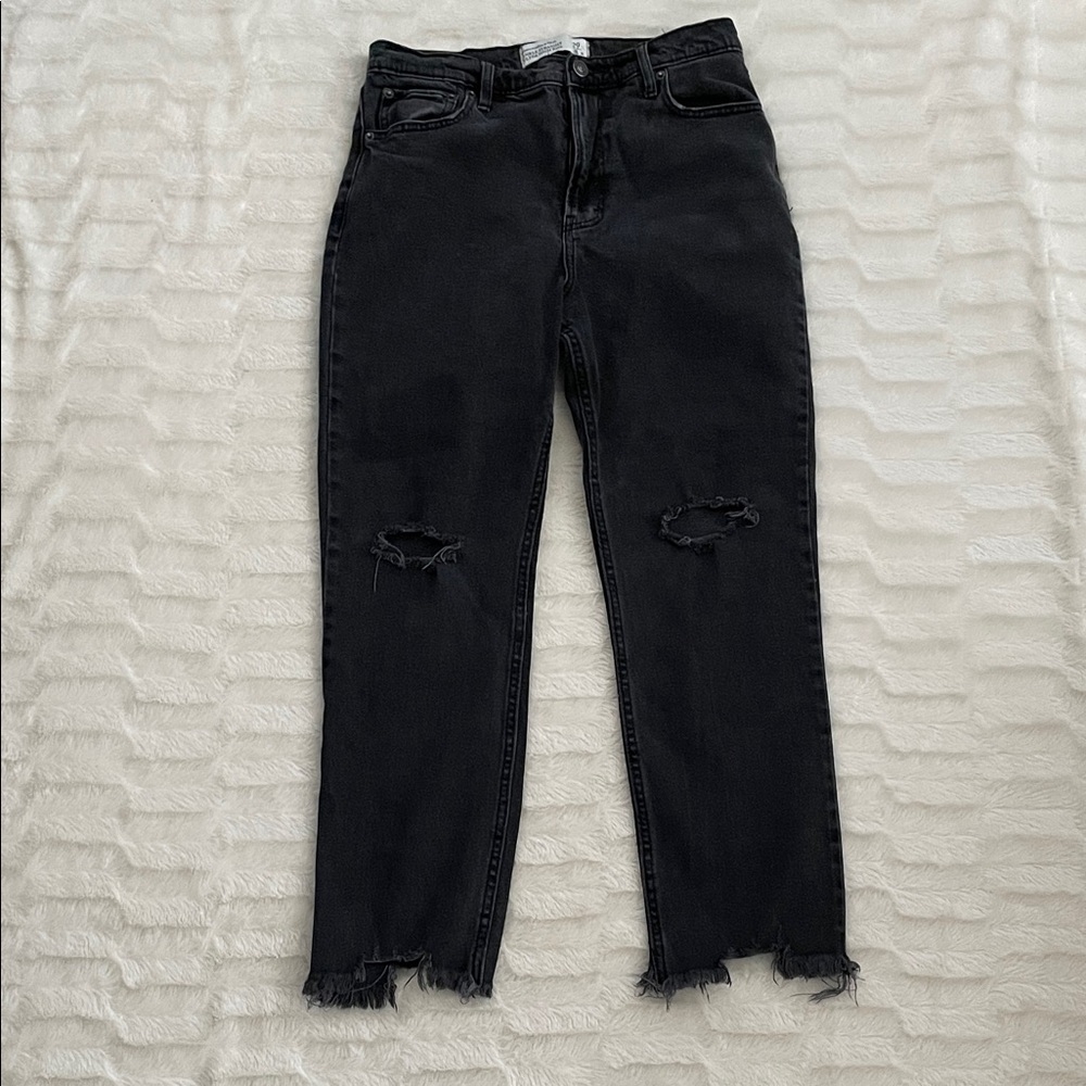 Abercrombie & Fitch dark grey Cropped Jeans